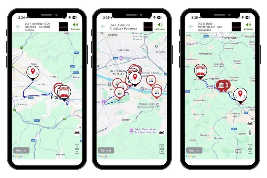 Mapa con audioguía para tu road trip inolvidable por la Toscana, Italia