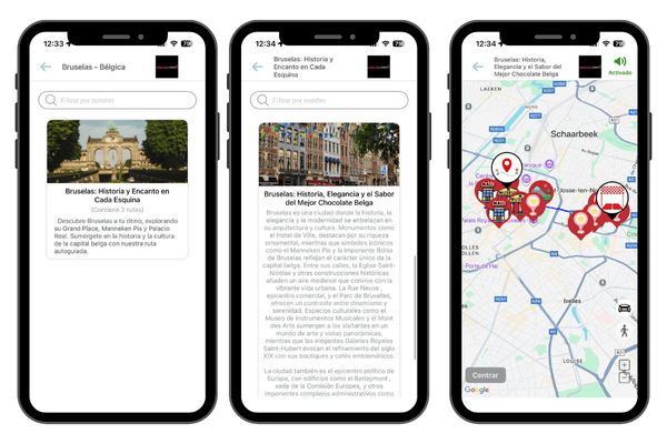 Mapa turístico de Bruselas con rutas que integran monumentos históricos, arquitectura elegante y las mejores chocolaterías belgas, ideal para viajeros que buscan cultura y sabor en la capital de Europa.