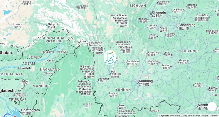 Mapa turístico con los principales puntos de interés de Recorrido por el centro de Lijiang: museos, monumentos, rutas y atracciones destacadas.