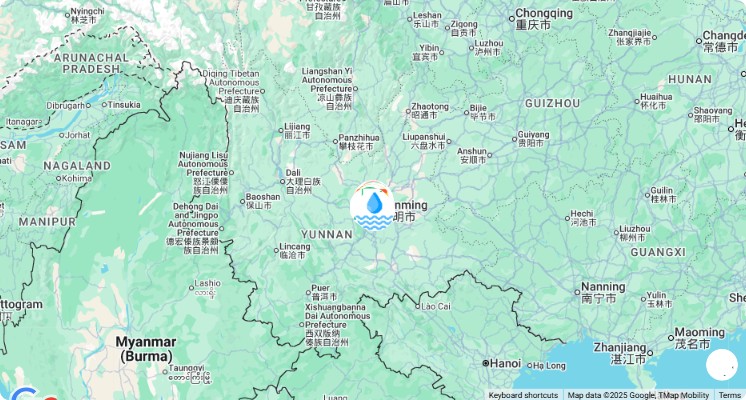 Mapa turístico con los principales puntos de interés de Recorrido por Kunming y Alrededores: museos, monumentos, rutas y atracciones destacadas.