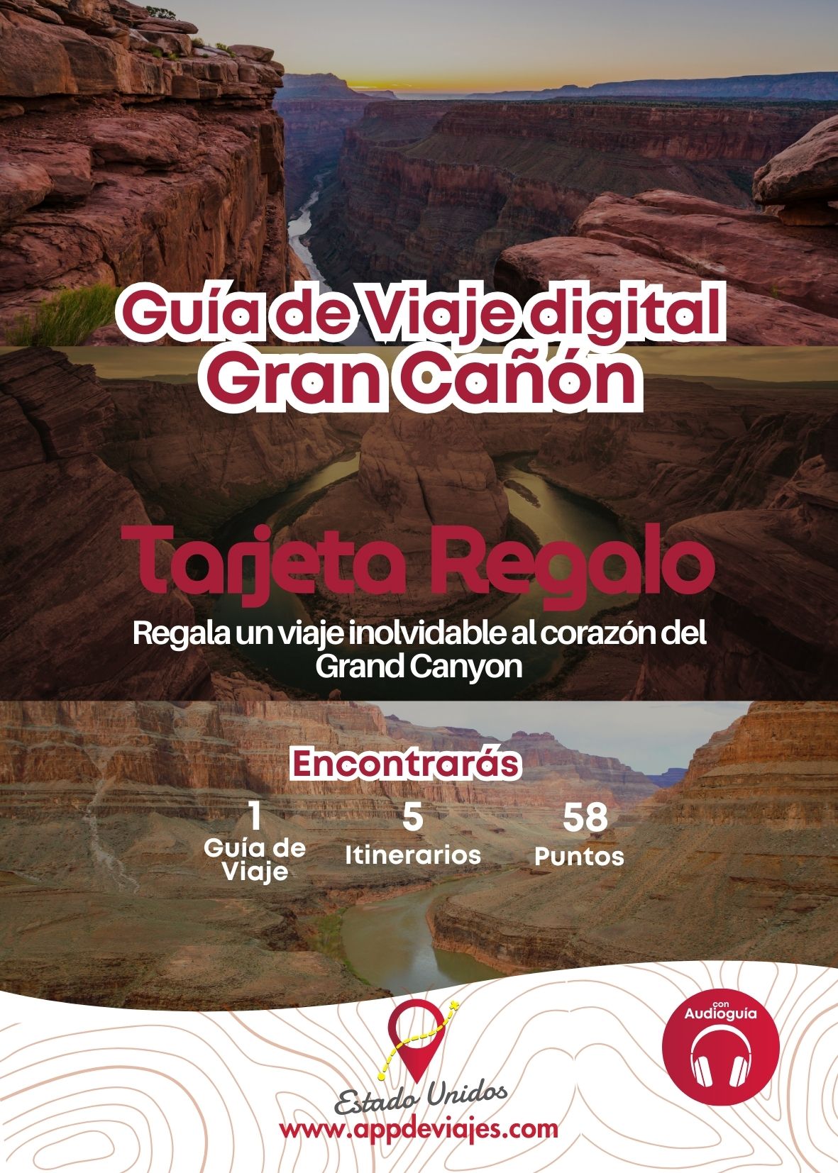 Tarjeta Regalo de Guía de Viaje Grand Canyon